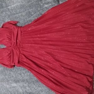 Red sparkly prom dress